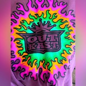 Sz XL - Color Purple - OutKast T-shirt- Lyrics printed on the back